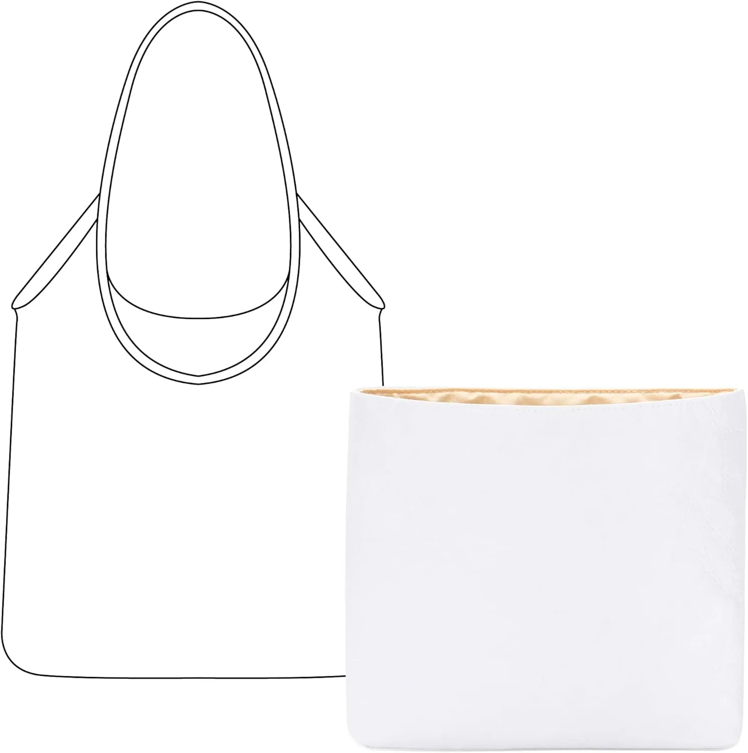 Tote Bag Organizer Insert for MiuMiu IVY Leather Bag, Custom Fit Inside Premium Vanile Lightweight WaterResistant Purse Insert with Cup Holder Accessories