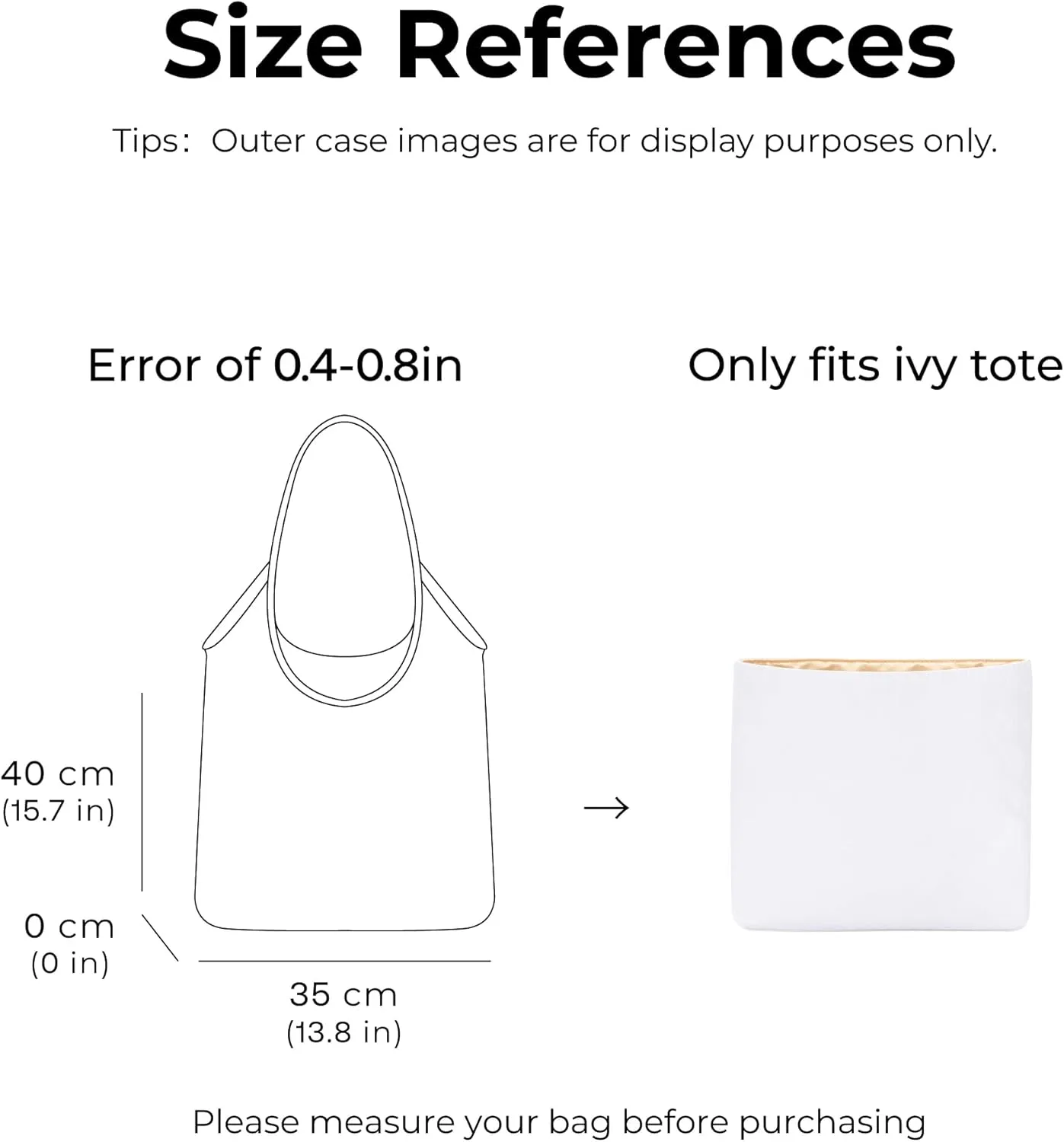 Tote Bag Organizer Insert for MiuMiu IVY Leather Bag, Custom Fit Inside Premium Vanile Lightweight WaterResistant Purse Insert with Cup Holder Accessories