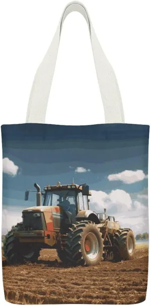 Tote Bag Reusable Cartoon Ladybug Flower Grocery Bag Canvas Shopping Bag with Inner Pocket for Women