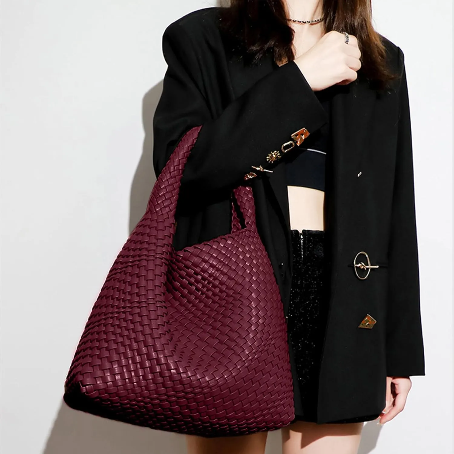 Tote Bag Shoulder Handbags for Women Hand bag Large Capacity Travel Woven Lightweight Purse Hobo Slouchy Bags