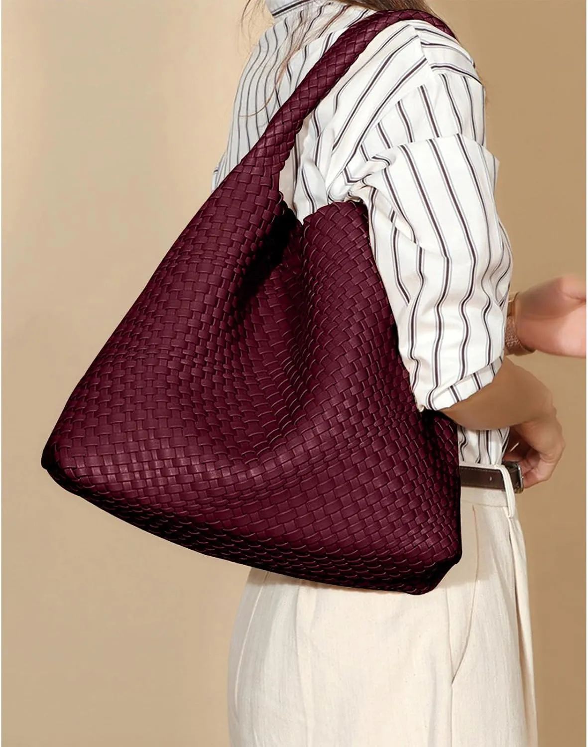 Tote Bag Shoulder Handbags for Women Hand bag Large Capacity Travel Woven Lightweight Purse Hobo Slouchy Bags