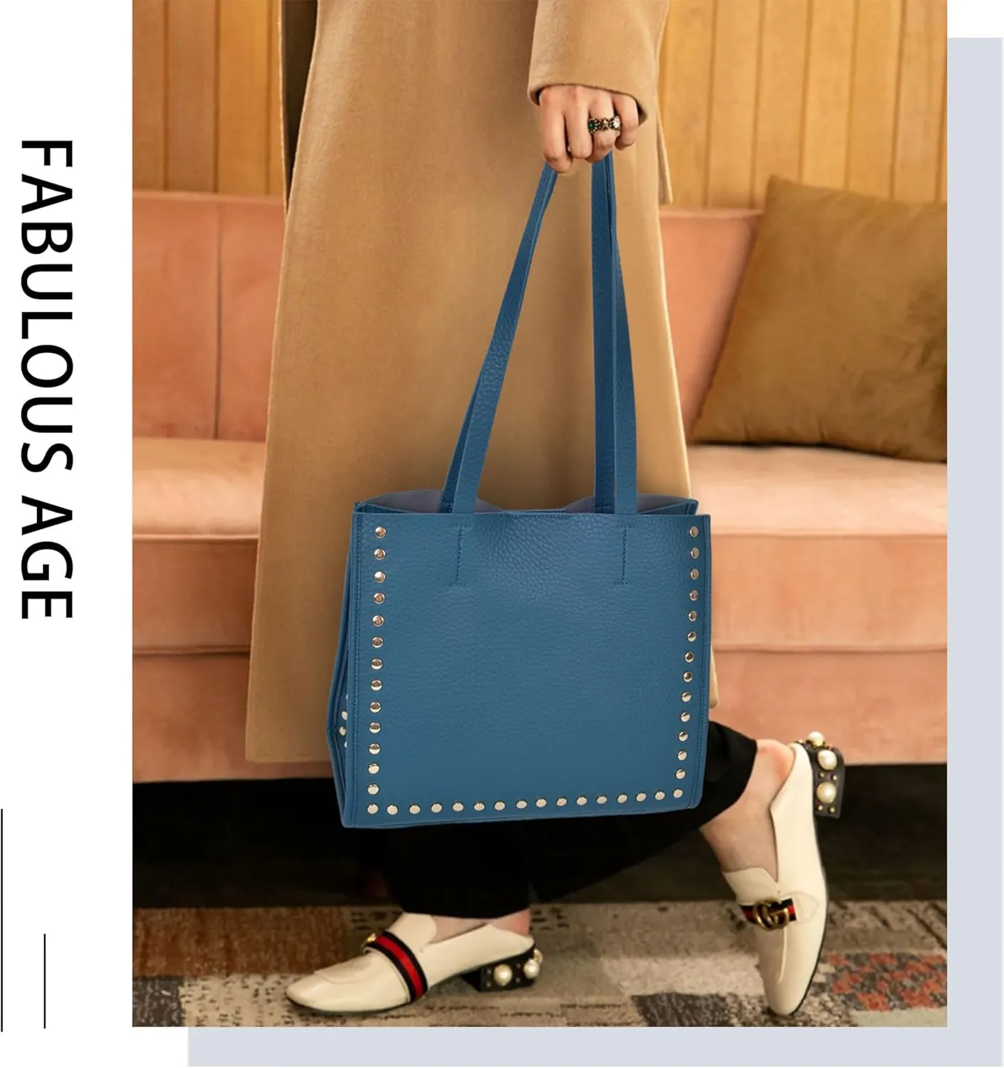 Tote Bag Vegan Leather Purses and Handbags for Women Top Handle Satchel Purse Ladies Shoulder Bags Set 2pcs