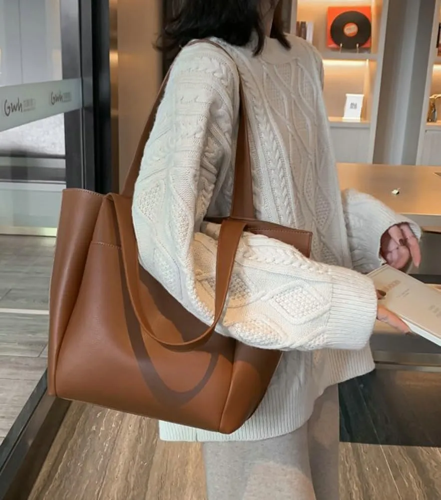 Tote Bags for Women Soft Vegan Leather Shoulder Handbag Slouchy Hobo Purses Large Top Handle Handbags 2024