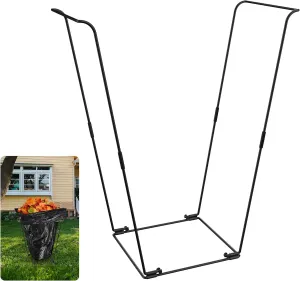 Trash Bag Holder Stand, Garden Garbage Bag Holder Frame Holds 30-45 Gallon Bags, Portable Leaf Bag Stand for Outdoor Yard Camping Garden Lawn Party Supplies