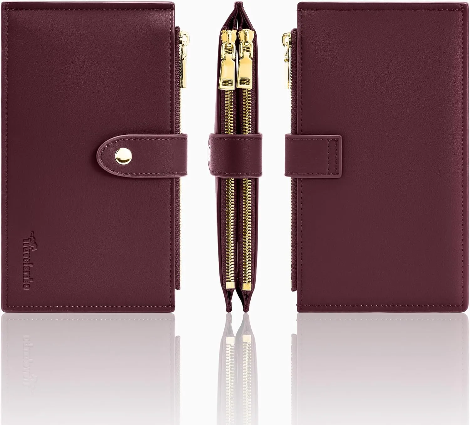 Travelambo Leather Wallets for Women Slim RFID Blocking Bifold Credit Card Holder Wallet