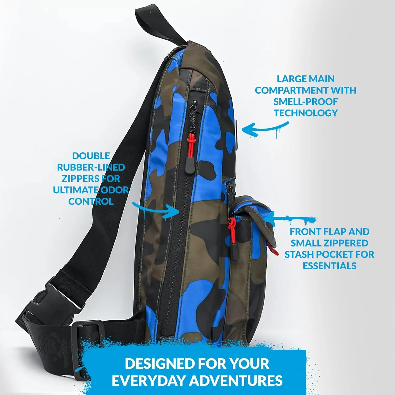 Traveler Smell Proof Sling Bag - Green Camo
