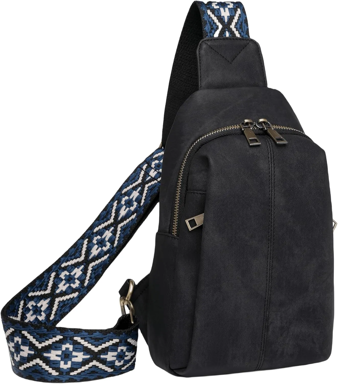 Trendy Sling Bag for Women Shoulder Cross body Bags Vegan Leather Chest Purse with Adjustable Strap