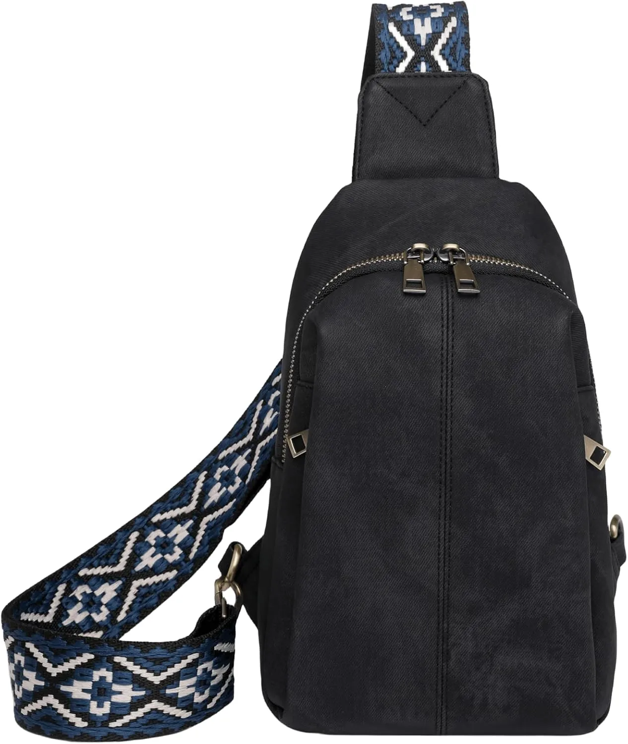 Trendy Sling Bag for Women Shoulder Cross body Bags Vegan Leather Chest Purse with Adjustable Strap