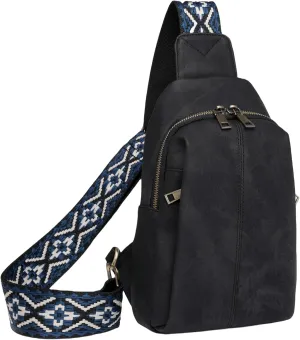 Trendy Sling Bag for Women Shoulder Cross body Bags Vegan Leather Chest Purse with Adjustable Strap