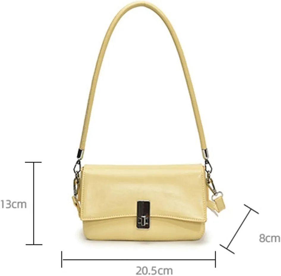 Trendy Solid Color Simple Underarm Bag for Women Casual Buckle Shoulder Bag PU Leather Outdoor Satchel Bags 2025