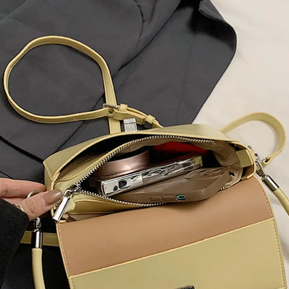 Trendy Solid Color Simple Underarm Bag for Women Casual Buckle Shoulder Bag PU Leather Outdoor Satchel Bags 2025