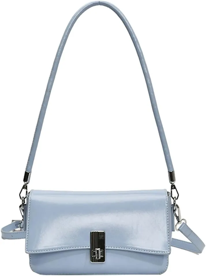 Trendy Solid Color Simple Underarm Bag for Women Casual Buckle Shoulder Bag PU Leather Outdoor Satchel Bags 2025