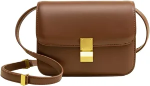 Trendy Square Shoulder Bags, Small Crossbody Purses for Women PU Leather Satchel Handbag Adjustable Strap