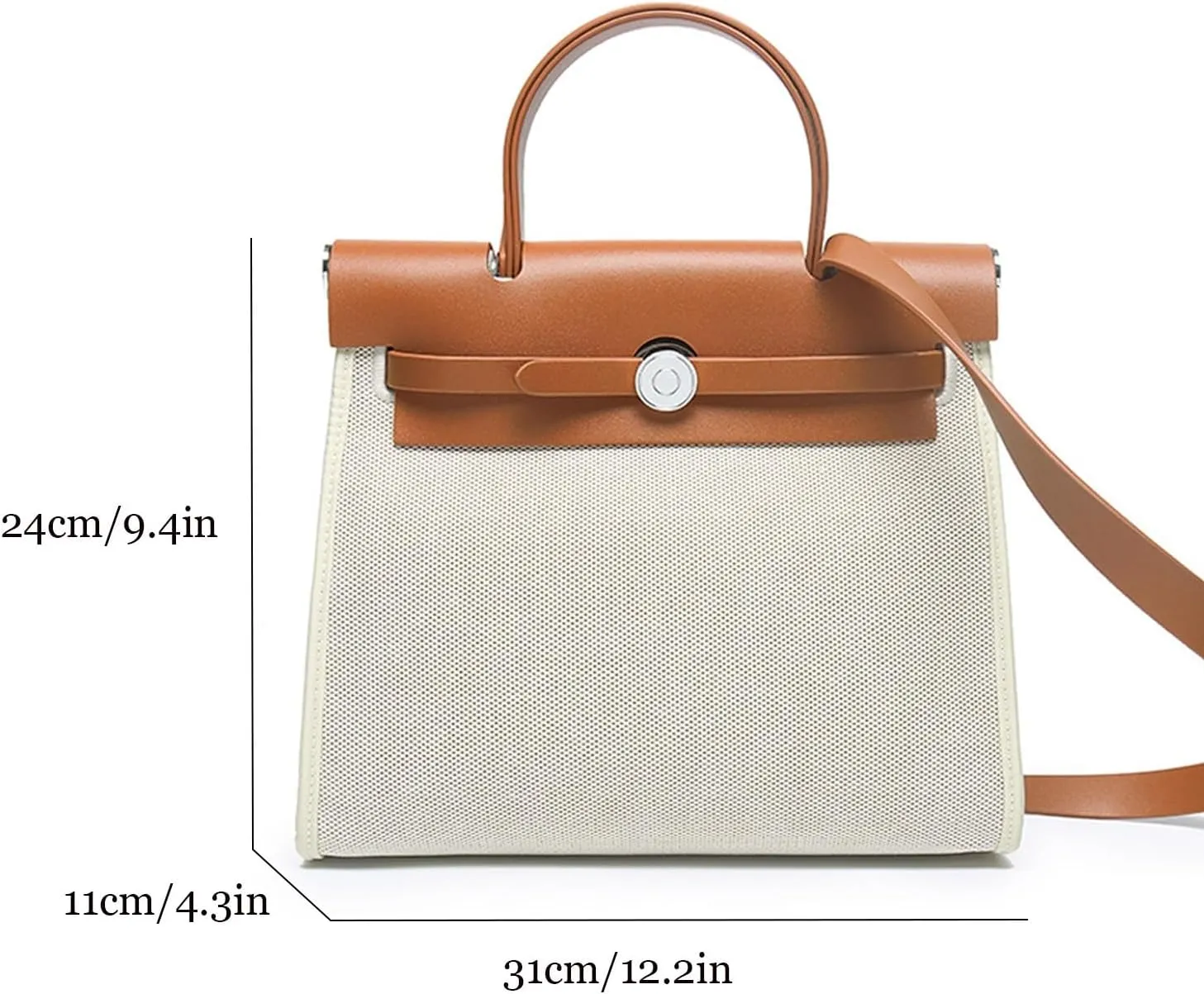 Trendy Top Handle Bags for Women,Classic Leather and Canvas Satchel small Purses Handbags Crossbody with Adjustable Strap