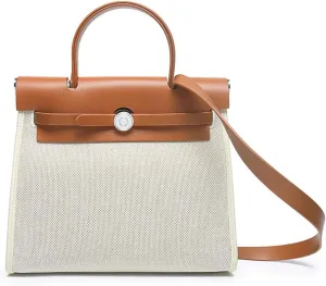 Trendy Top Handle Bags for Women,Classic Leather and Canvas Satchel small Purses Handbags Crossbody with Adjustable Strap