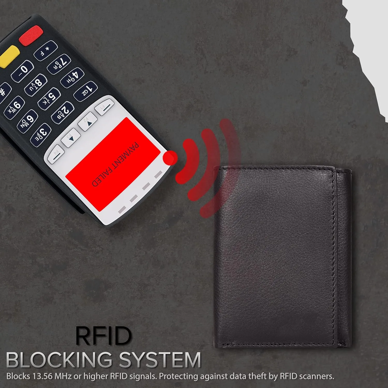 Tri fold Leather Wallet for Men with RFID | Slim Wallets for Men with 1 ID and 6 Credit card slots | Front Pocket Minimalist