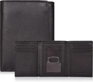 Tri fold Leather Wallet for Men with RFID | Slim Wallets for Men with 1 ID and 6 Credit card slots | Front Pocket Minimalist