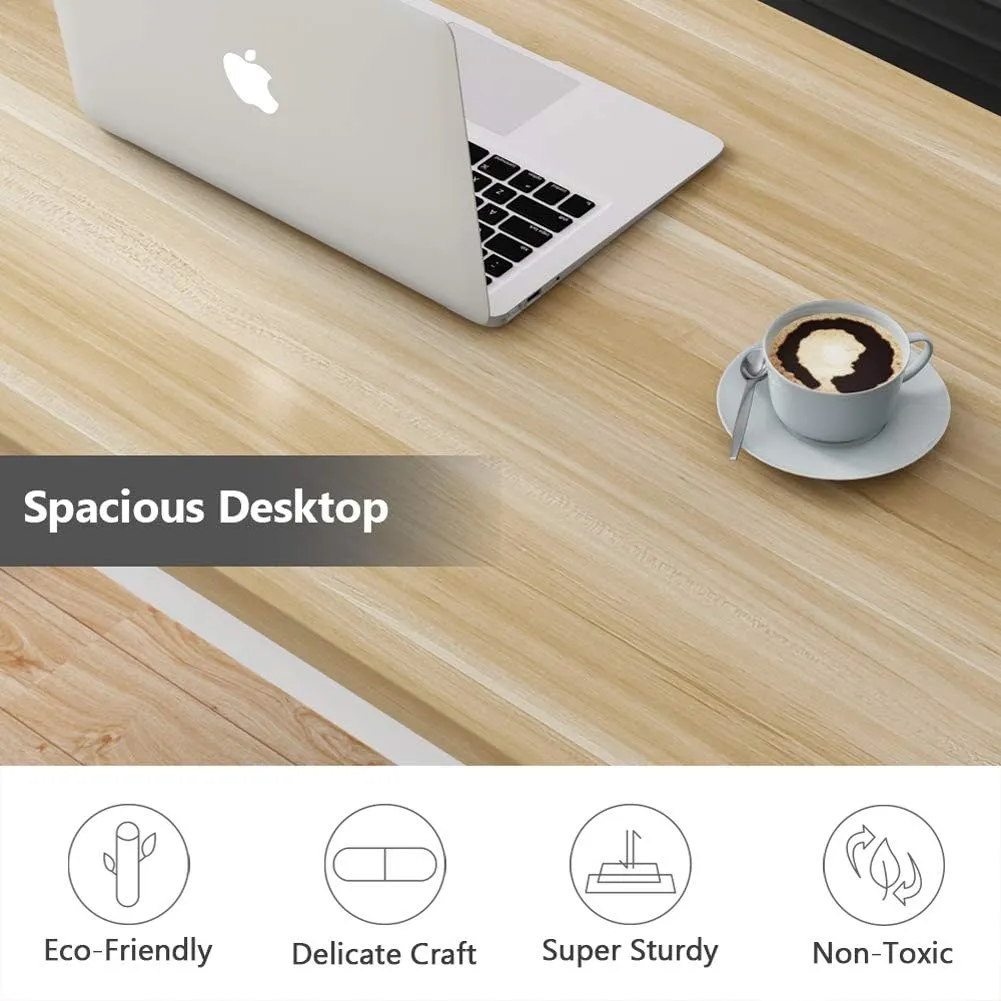 Tribesigns Computer Desk, 47 inch Modern Simple Office Desk Computer Table Study Writing Desk for Home Office, Light Walnut