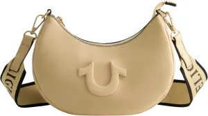 True Religion Women's Shoulder Bag Purse, Crescent Hobo Handbag with Adjustable Removable Strap and Horseshoe Logo