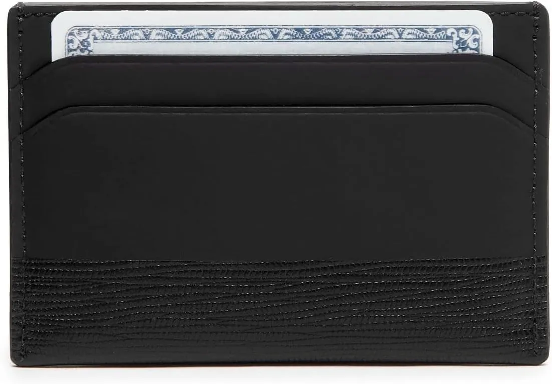 TUMI - Nassau Slim Card Case - Slim Wallet Card Holder for Men & Women - Thin Wallet - Soft Nappa Leather Material - Black/Black