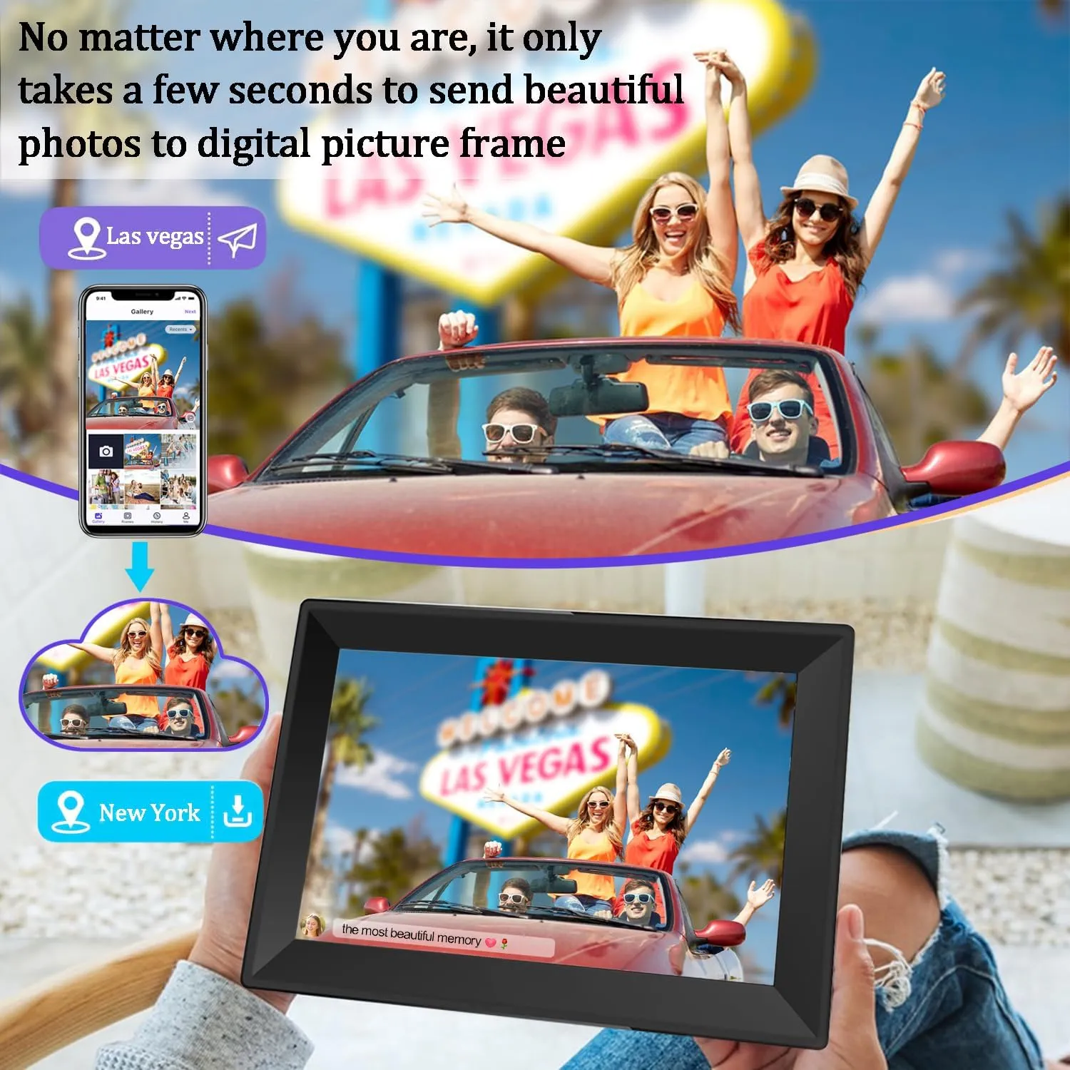 Uhale 10.1Inch Digital Picture Frame, HD IPS Touch Screen WiFi Photo Frame Electronic for Mothers Day Gi-fts, 16GB Memory, Auto-Rotate, Digital Frame Share Photos/Videos Instantly via Uhale