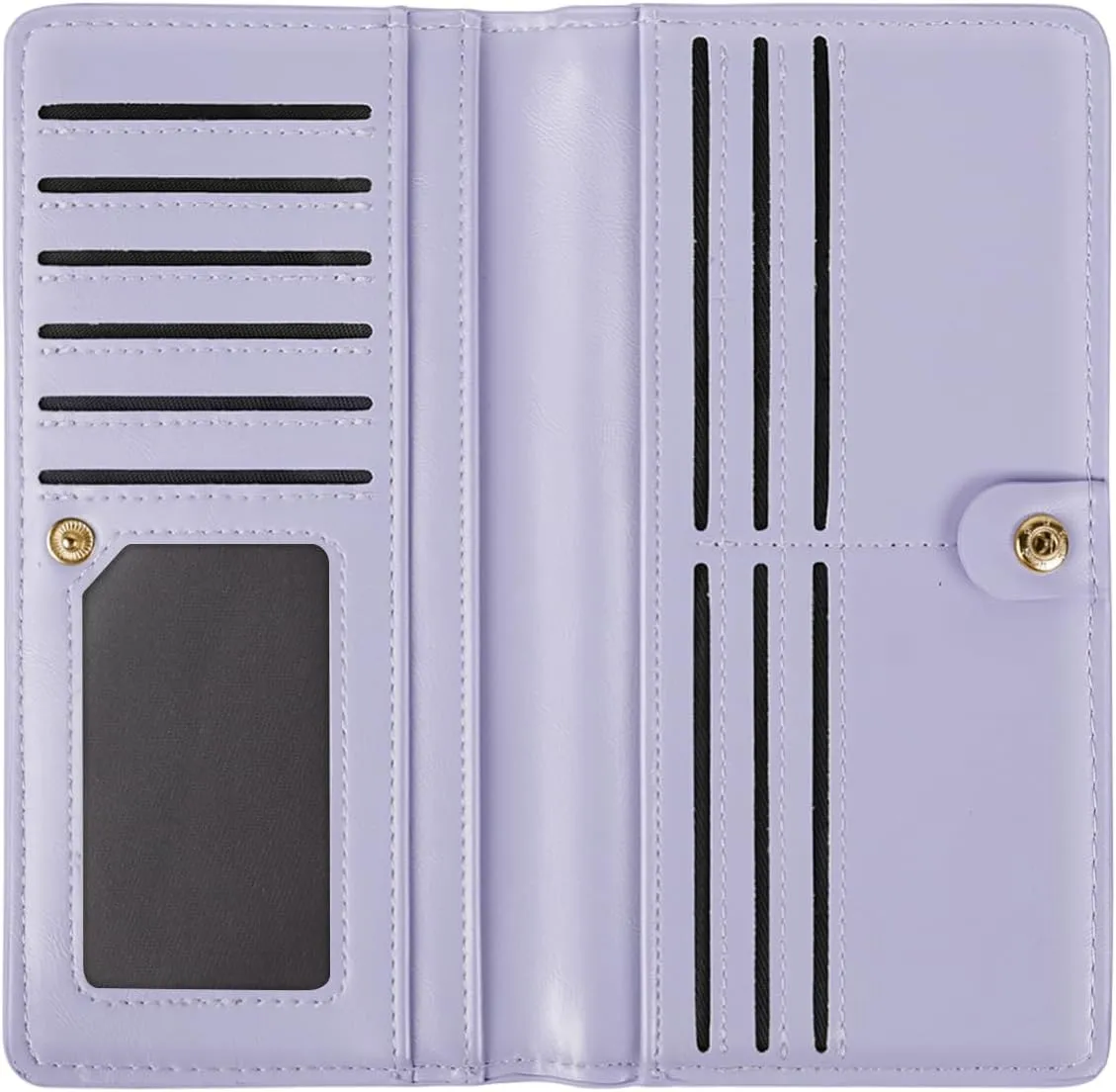 Ultra Slim Womens Wallet Minimalist Thin Long Leather Bifold Wallet RFID Blocking Card Holder Organizer with Zipper Coin Pocket Ladies Girls Gift Purse, White Daisy