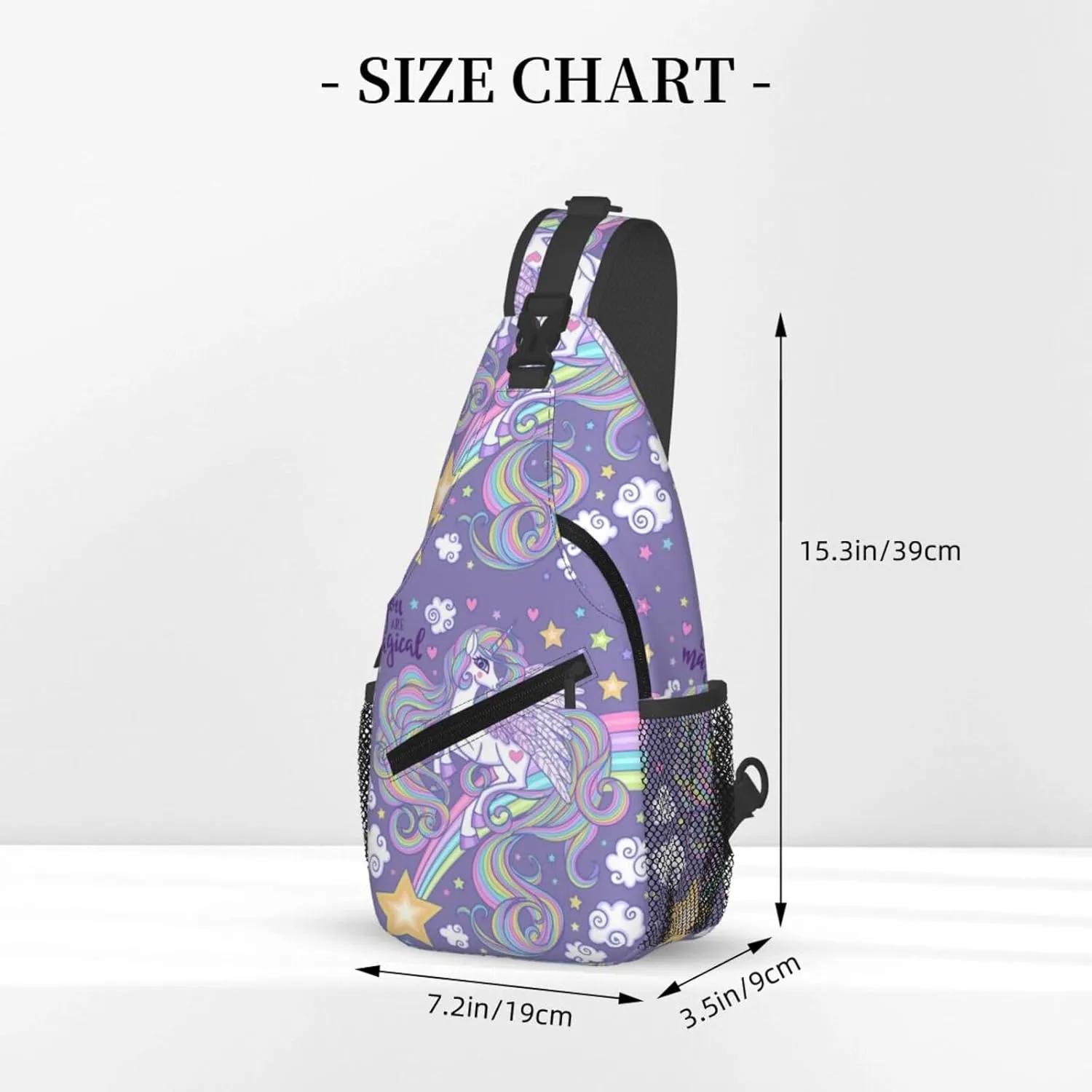 Unicorns With A Long Mane Tail Jumping You Are Magical Chest Sling Bag Crossbody Shoulder Backpack Bag Gym Cycling Travel Hiking Daypack Cross Bag