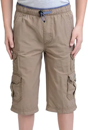 UNIONBAY Boys' 100% Cotton Cargo Short with Pull On, Elastic Waist (5, Lion)