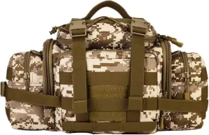 UNISTRENGH Tactical Assault Gear Sling Pack Hiking Duffle Fanny Packs MOLLE Compact Utility Military Waist Range Bag Heavy Duty EDC Camera Shoulder Backpack (Desert camouflage)