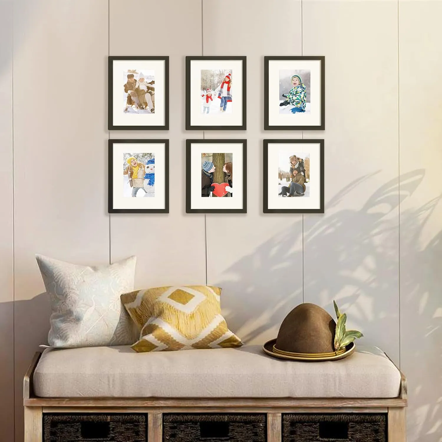 upsimples 8x10 Picture Frame Set of 5, Display Pictures 5x7 with Mat or 8 x 10 Without, Wall Gallery Photo Frames, Black