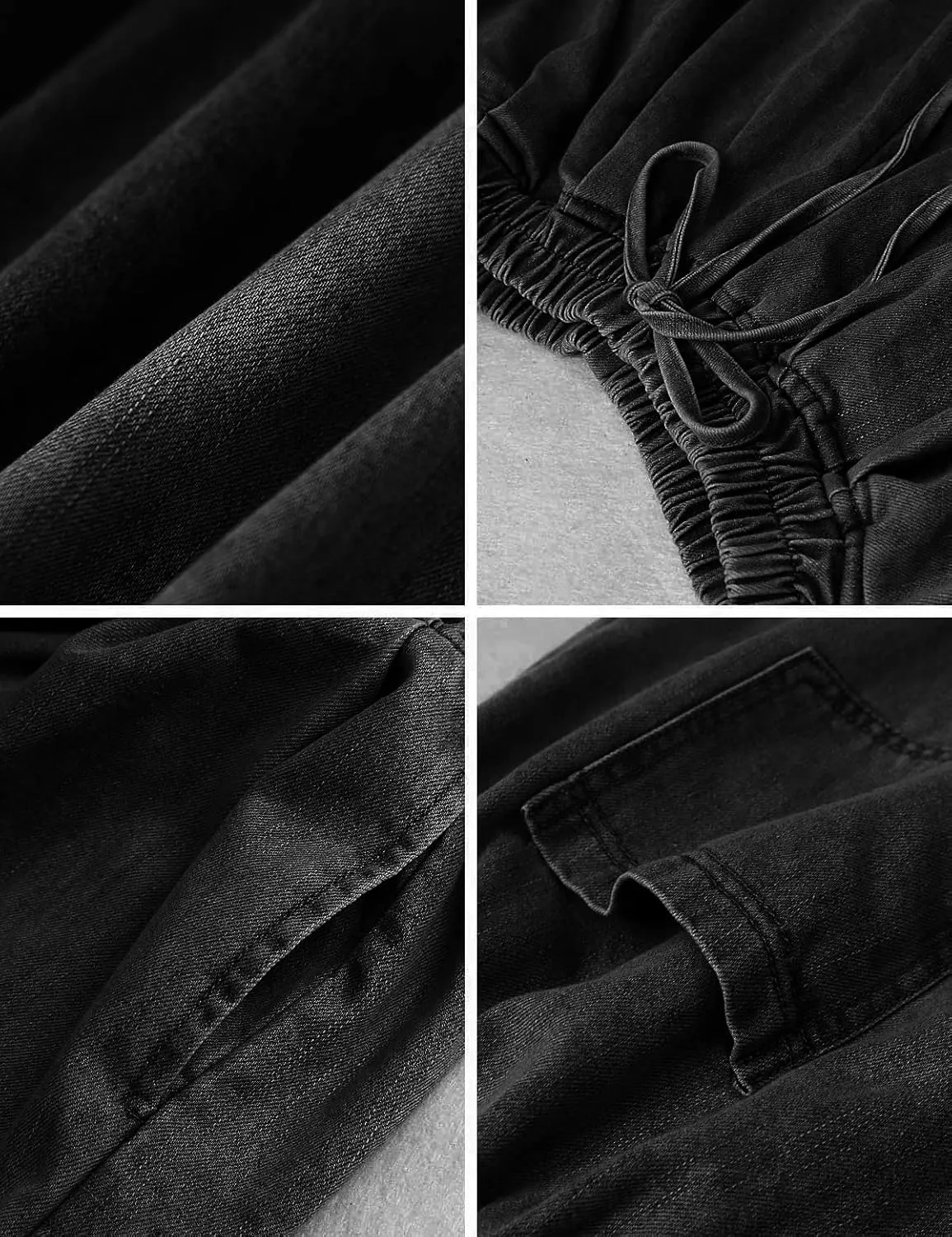 UQJE Women's Wide Leg Baggy Jeans Plus Size Loose Elastic Waist Denim Pants with Deep Pockets Light Blue