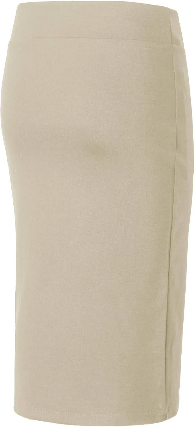Urban CoCo Women's Elastic Waist Stretch Bodycon Midi Pencil Skirt