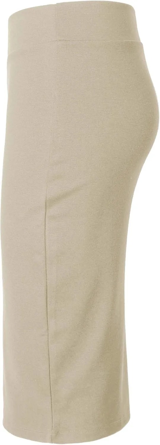 Urban CoCo Women's Elastic Waist Stretch Bodycon Midi Pencil Skirt