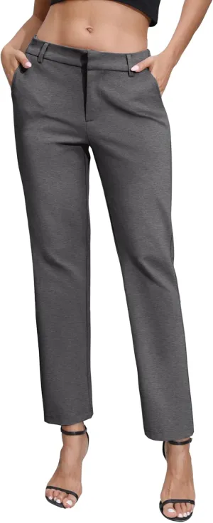 Urban CoCo Women's Elastic Waisted Dress Pants Business Work Casual Stretch Slacks with Pockets