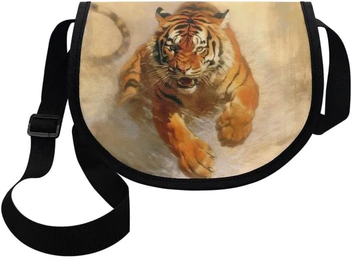 Uskorhein Tiger Horse Paw Jellyfish Crossbody Bags Cell Phone Purse for Women Man Sling Bag Leather Crossbody Sling Purse