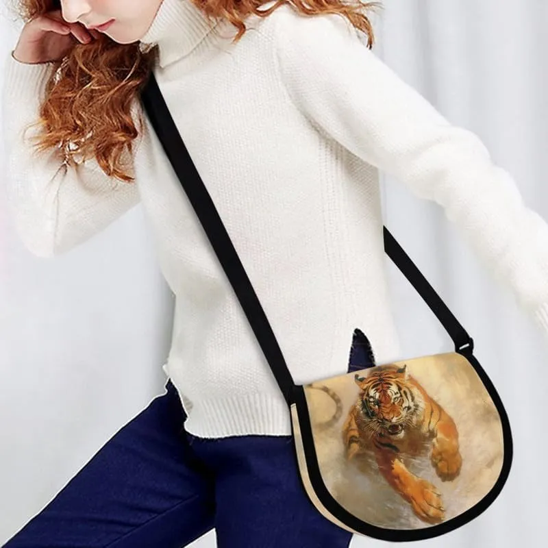 Uskorhein Tiger Horse Paw Jellyfish Crossbody Bags Cell Phone Purse for Women Man Sling Bag Leather Crossbody Sling Purse