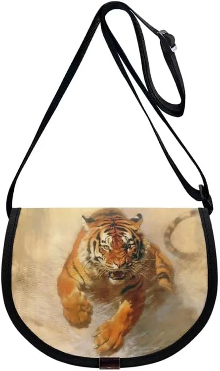 Uskorhein Tiger Horse Paw Jellyfish Crossbody Bags Cell Phone Purse for Women Man Sling Bag Leather Crossbody Sling Purse