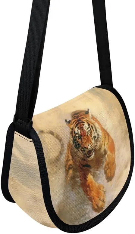 Uskorhein Tiger Horse Paw Jellyfish Crossbody Bags Cell Phone Purse for Women Man Sling Bag Leather Crossbody Sling Purse