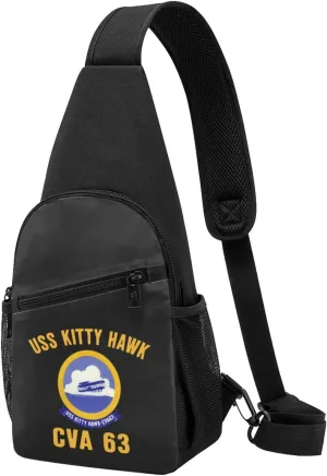 USS Kitty Hawk CVA-63 Sling Bag Crossbody Backpack Shoulder Casual Daypack Bags for Men