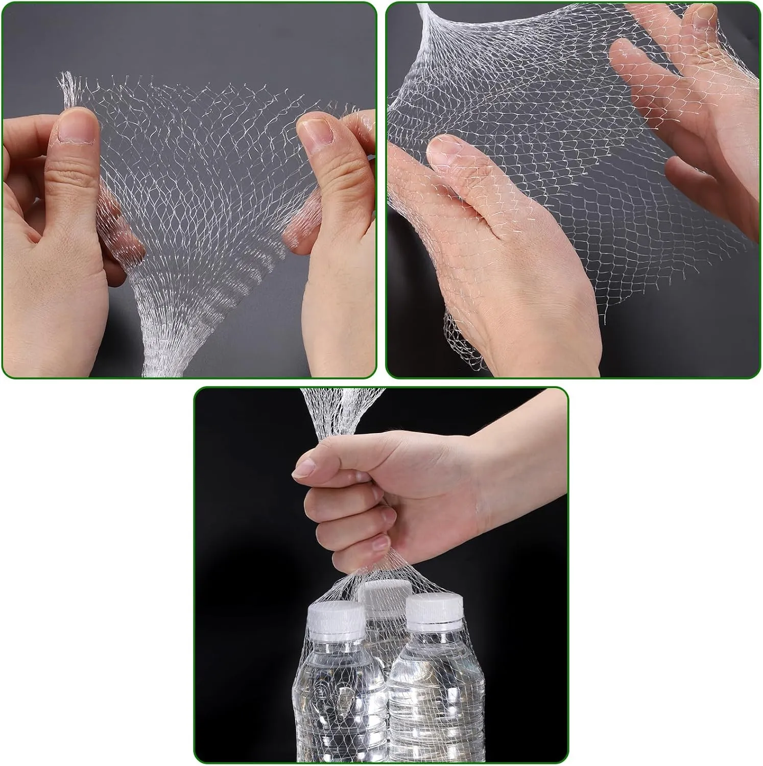 uxcell 150pcs Egg Hatching Bags, 28 Inch Mesh Nylon Netting Reusable Produce Mesh Bags Strong Stretchable Plastic Seafood Boil Bags for Fruits Vegetables Storage, Green