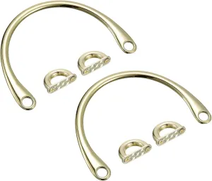 uxcell Semicircle Handbag Handle Frame, 2Pcs 4.8" Metal Purse Handles Clutch Bag Handles Replacement for Purse Making DIY, Gold