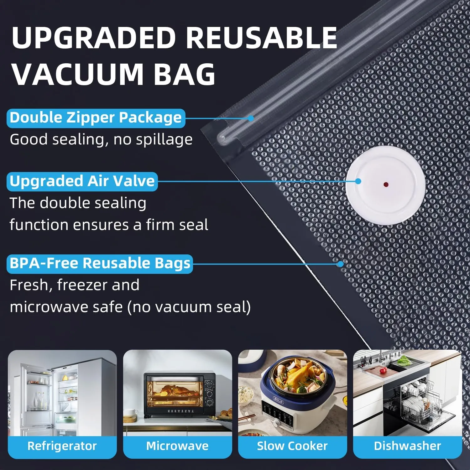 Vacuum Sealer, vacuum sealer for food, handheld vacuum sealer(Vacuum Sealers  30 reusable vacuum seal bags)