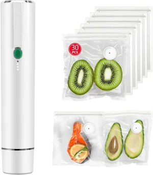 Vacuum Sealer, vacuum sealer for food, handheld vacuum sealer(Vacuum Sealers  30 reusable vacuum seal bags)
