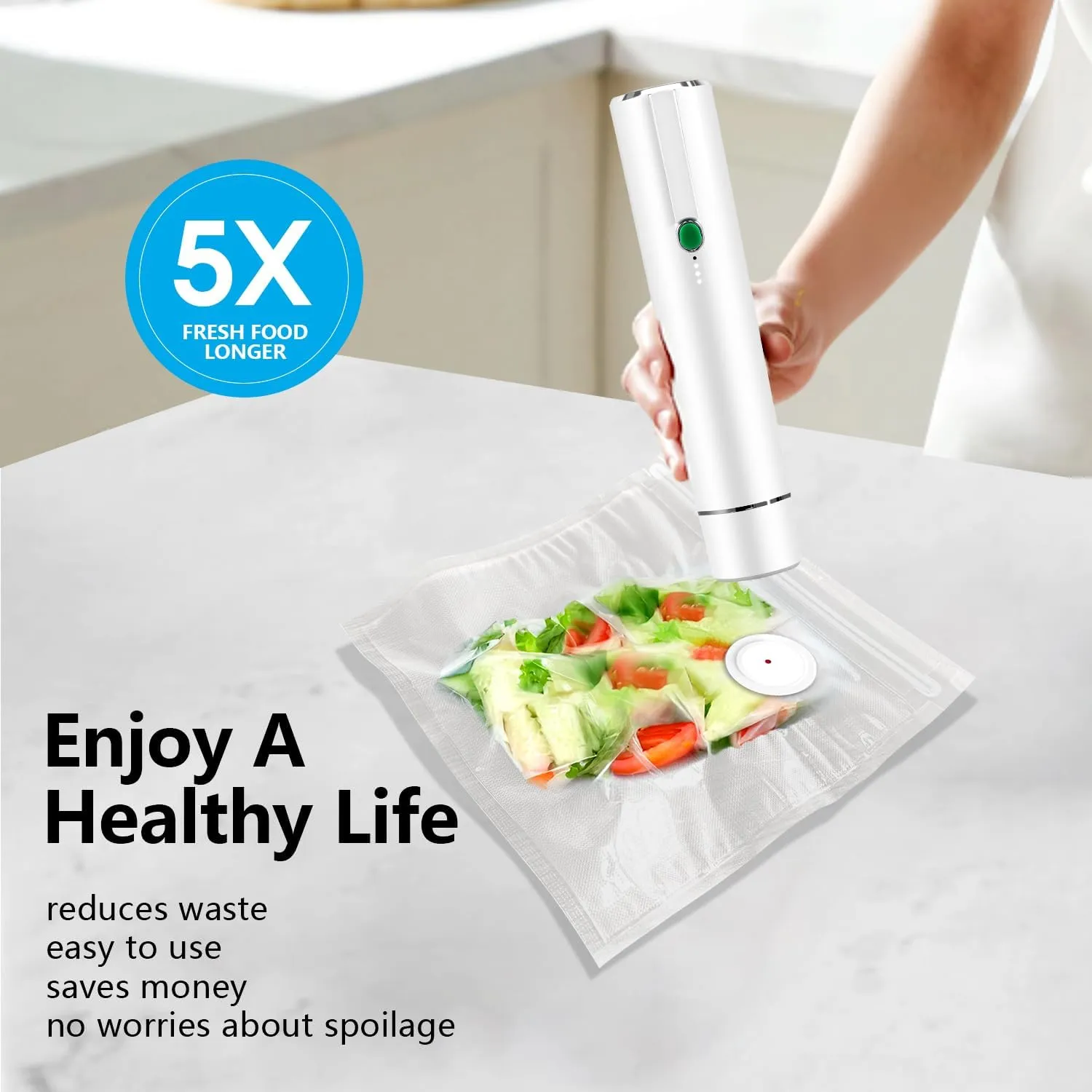 Vacuum Sealer, vacuum sealer for food, handheld vacuum sealer(Vacuum Sealers  30 reusable vacuum seal bags)