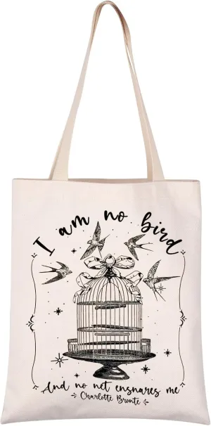 VAMSII Classic Literatures Inspired Gift Charlotte Inspired Gift Jane-E Themed Reusable Grocery Tote Bag