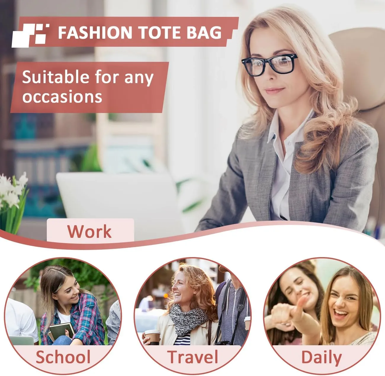 VASCHY Satchel Bag for Women, Faux Patent Leather Top Handle Handbag Work Tote Purse with Triple Compartments