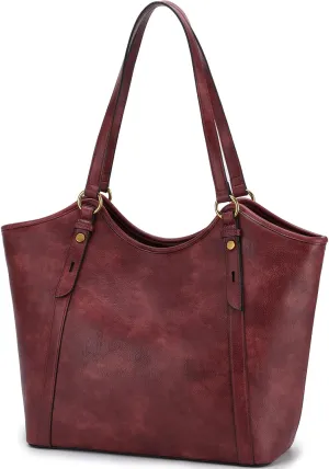 VASCHY Tote Bag Purse for Women, Fashion Large Vegan Leather Top Handle Satchel Shoulder Bag Handbag with Zipper for Work