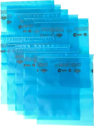 VCI Anti Rust Zip Close Bags (10x12 inches - 4 mil) Cortec VpCI-126 Rust Prevention Top Seal VCI Poly Bags for Metal Protection (Pack of 10 bags)