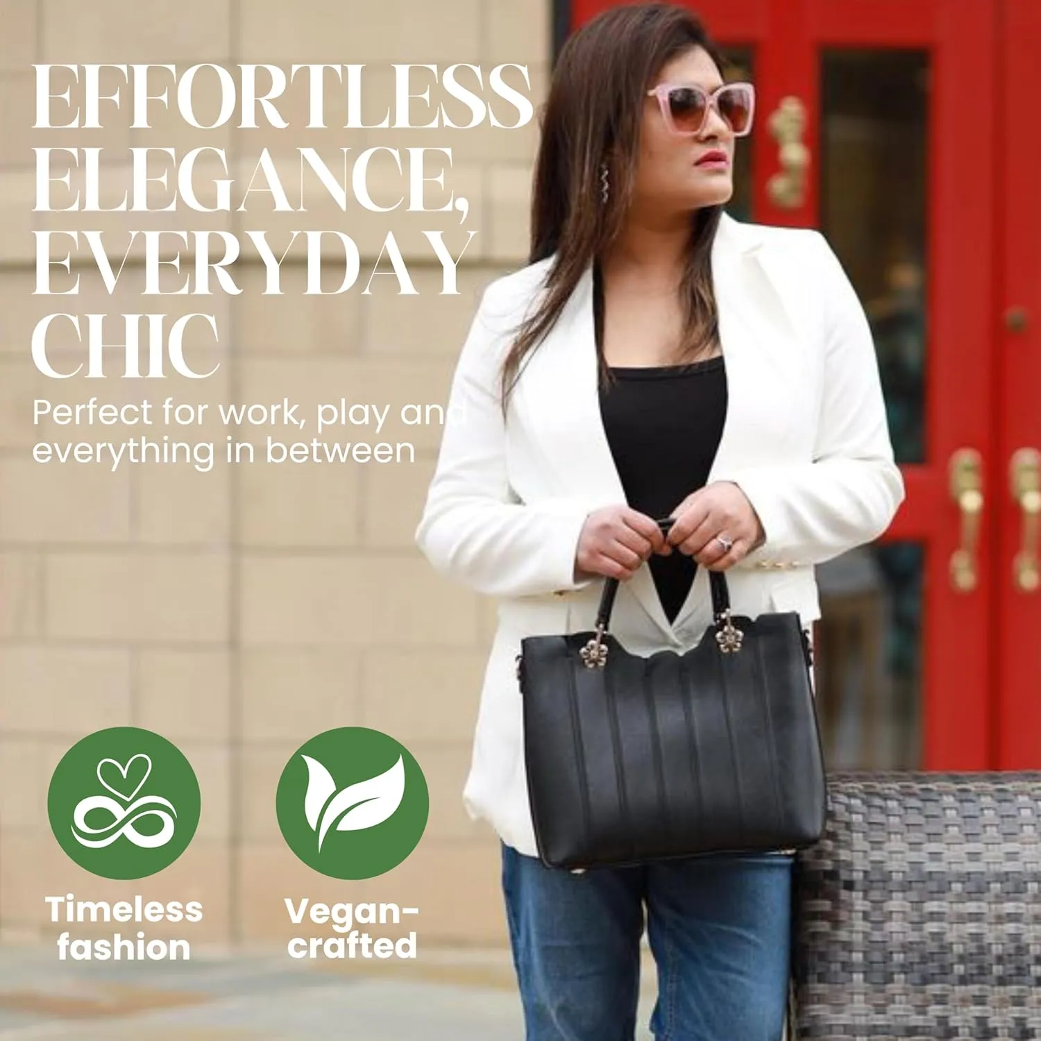 Vegan Leather Purses for Women, Top Handle Handbag Fits 11-inch Tablet, Leather Tote, Crossbody Satchel Handbag
