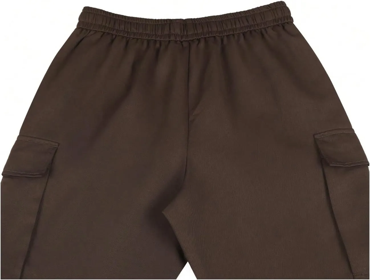Verdusa Men's Baggy Cargo Pants Drawstring Elastic Waist Flap Pockets Loose Pants